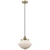 Innovations Lighting Oxford 11.75"w Antique Brass Corded Mini Pendant W/ Matte White Shade In Brown