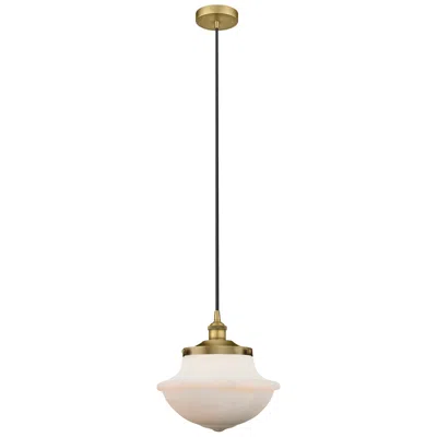 Innovations Lighting Oxford 11.75"w Brushed Brass Corded Mini Pendant W/ Matte White Shade