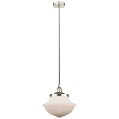 Innovations Lighting Oxford 11.75"w Polished Nickel Corded Mini Pendant W/ Matte White Shad