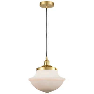 Innovations Lighting Oxford 11.75"w Satin Gold Corded Mini Pendant W/ Matte White Shade