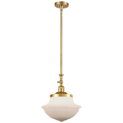 Innovations Lighting Oxford 12" Wide Satin Gold Mini Pendant With White Glass