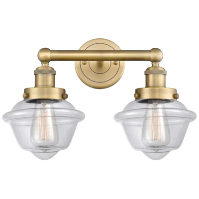 Innovations Lighting Oxford 15.5" Wide 2 Light Brushed Brass Bath Vanity Light With Clear S