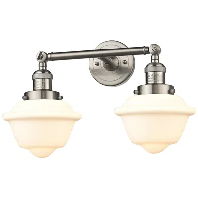 Innovations Lighting Oxford 17" 2-light Brushed Satin Nickel Bath Light W/ Matte White Shad