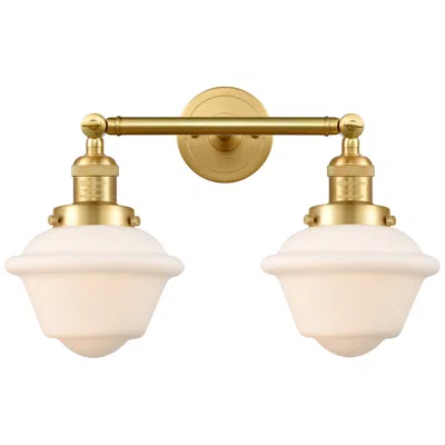 Innovations Lighting Oxford 17" 2-light Satin Gold Bath Light W/ Matte White Shade