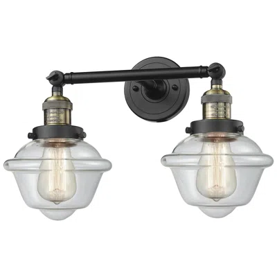 Innovations Lighting Oxford 17" Wide 2 Light Black Brass Bath Vanity Light W/ Clear Shade