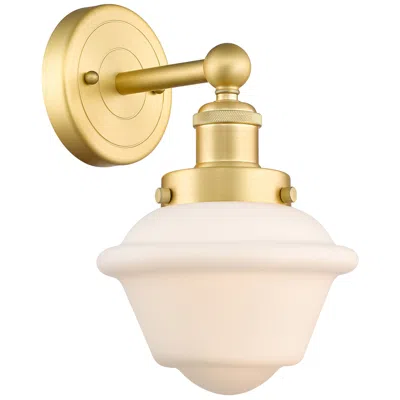 Innovations Lighting Oxford 2.25" High Satin Gold Sconce With Matte White Shade