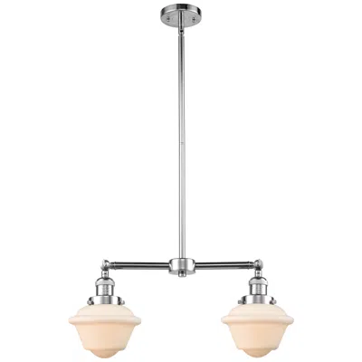 Innovations Lighting Oxford 24" Wide 2 Light Polished Chrome Island Light W/ Matte White Sh