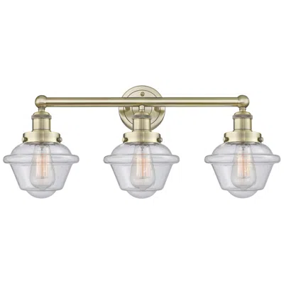 Innovations Lighting Oxford 24.5" Wide 3 Light Antique Brass Bath Vanity Light With Seedy S In Gold