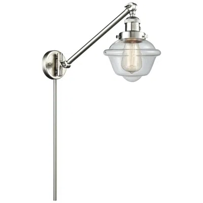 Innovations Lighting Oxford 25" High Brushed Satin Nickel Swing Arm W/ Clear Shade