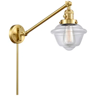 Innovations Lighting Oxford 25" High Satin Gold Swing Arm W/ Clear Shade