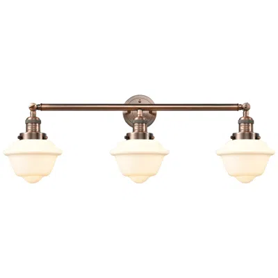 Innovations Lighting Oxford 34" 3-light Antique Copper Bath Light W/ Matte White Shade