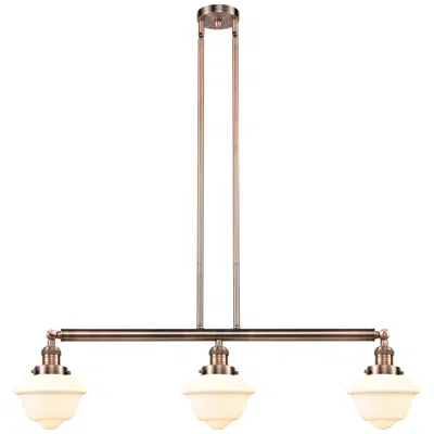 Innovations Lighting Oxford 40" Wide 3 Light Copper Stem Hung Island Light W/ Matte White S