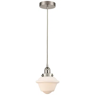 Innovations Lighting Oxford 7.5" Brushed Satin Nickel Mini Pendant W/ Matte White Shade