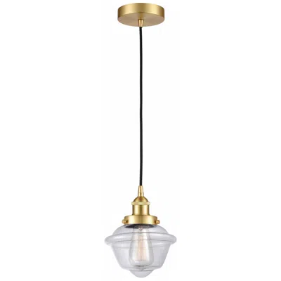 Innovations Lighting Oxford 7.5" Satin Gold Mini Pendant W/ Clear Shade