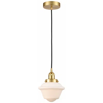 Innovations Lighting Oxford 7.5" Satin Gold Mini Pendant W/ Matte White Shade