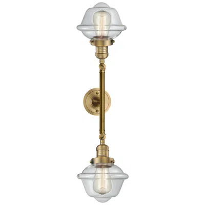 Innovations Lighting Oxford 7.5" Wide 2 Light Brushed Brass Bath Vanity Light W/ Clear Shad