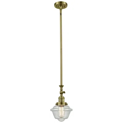 Innovations Lighting Oxford 7.5" Wide Antique Brass Stem Hung Mini Pendant W/ Seedy Shade