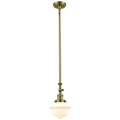 Innovations Lighting Oxford 7.5" Wide Antique Brass Stem Hung Mini Pendant W/ White Shade
