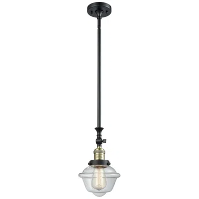Innovations Lighting Oxford 7.5" Wide Black Brass Stem Hung Tiltable Mini Pendant W/ Clear