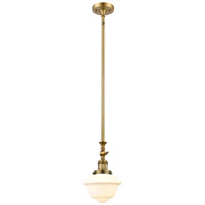 Innovations Lighting Oxford 7.5" Wide Brushed Brass Stem Hung Mini Pendant W/ White Shade