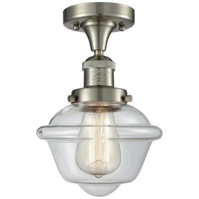 Innovations Lighting Oxford 7.5" Wide Brushed Satin Nickel Semi Flush Mount W/ Clear Shade