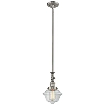 Innovations Lighting Oxford 7.5" Wide Brushed Satin Nickel Stem Hung Mini Pendant W/ Clear