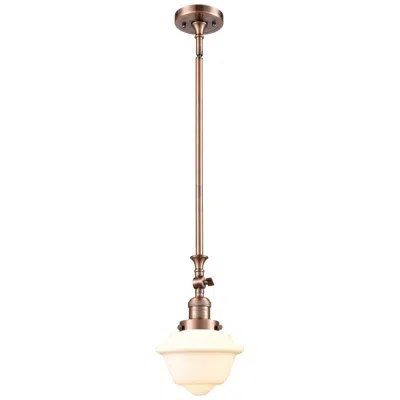 Innovations Lighting Oxford 7.5" Wide Copper Stem Hung Tiltable Mini Pendant W/ White Shade