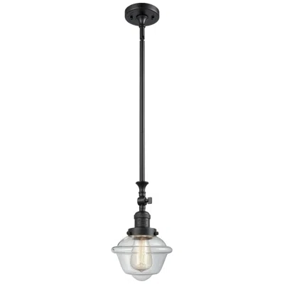Innovations Lighting Oxford 7.5" Wide Matte Black Stem Hung Tiltable Mini Pendant W/ Clear