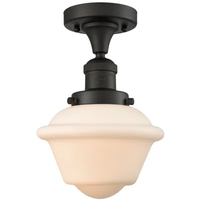 Innovations Lighting Oxford 7.5" Wide Oil Rubbed Bronze Semi Flush Mount W/ Matte White Sha