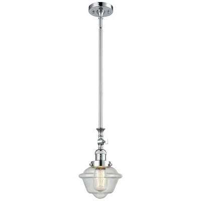 Innovations Lighting Oxford 7.5" Wide Polished Chrome Stem Hung Mini Pendant W/ Seedy Shade