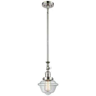 Innovations Lighting Oxford 7.5" Wide Polished Nickel Stem Hung Mini Pendant W/ Clear Shade