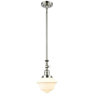 Innovations Lighting Oxford 7.5" Wide Polished Nickel Stem Hung Mini Pendant W/ White Shade