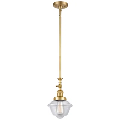 Innovations Lighting Oxford 7.5" Wide Satin Gold Stem Hung Tiltable Mini Pendant W/ Clear S