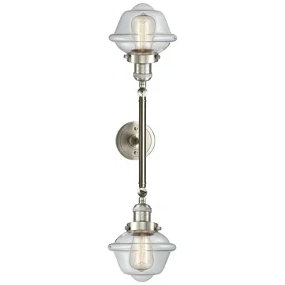 Innovations Lighting Oxford 7.5"w 2 Light Brushed Satin Nickel Bath Vanity Light W/ Clear S