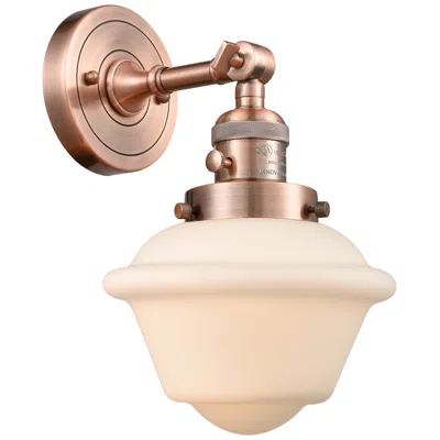 Innovations Lighting Oxford 8" Antique Copper Sconce W/ Matte White Shade