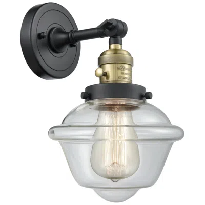 Innovations Lighting Oxford 8" Black Antique Brass Sconce W/ Clear Shade