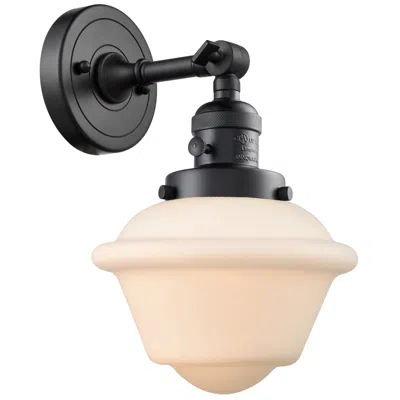 Innovations Lighting Oxford 8" Matte Black Sconce W/ Matte White Shade