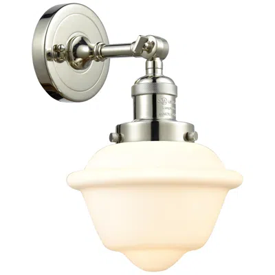 Innovations Lighting Oxford 8" Polished Nickel Sconce W/ Matte White Shade