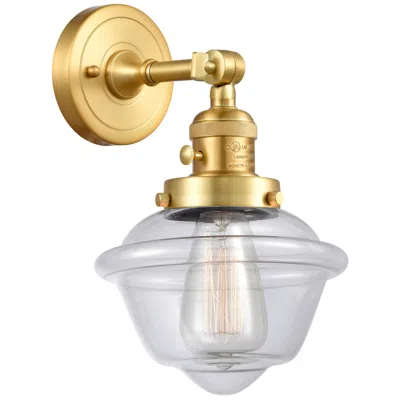 Innovations Lighting Oxford 8" Satin Gold Sconce W/ Clear Shade
