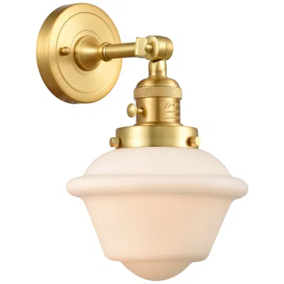 Innovations Lighting Oxford 8" Satin Gold Sconce W/ Matte White Shade