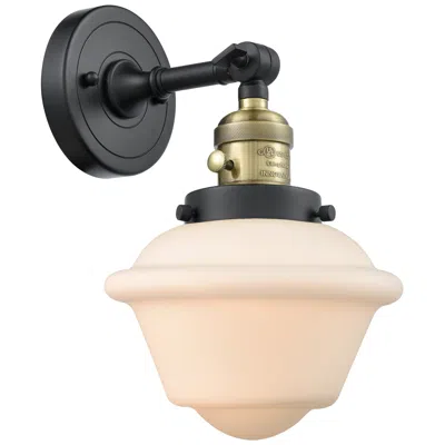 Innovations Lighting Oxford 8" Sconce Led - Black Brass Finish - Matte White Shade