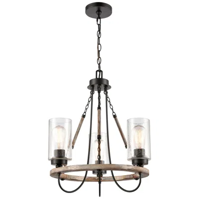 Innovations Lighting Paladin 22.68" 3 Light Matte Black Led Mini Chandelier W/ Seedy Shade