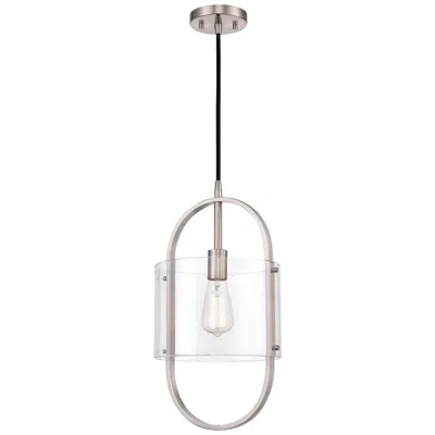 Innovations Lighting Pelham 9.5" Wide Brushed Satin Nickel Corded Mini Pendant W/ Clear Sha