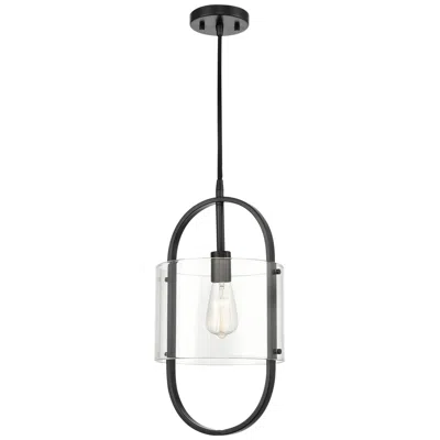Innovations Lighting Pelham 9.5" Wide Matte Black Corded Mini Pendant W/ Clear Shade