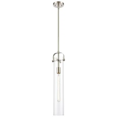 Innovations Lighting Pilaster 5" Led Mini Pendant - Brushed Satin Nickel - Clear Shade