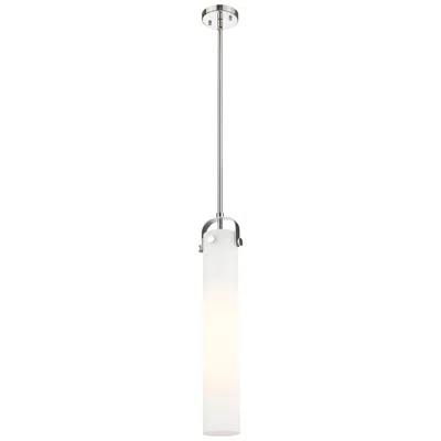 Innovations Lighting Pilaster 5" Wide Stem Hung Polished Nickel Pendant With White Shade