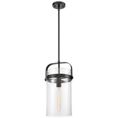 Innovations Lighting Pilaster 9" Led Mini Pendant - Matte Black - Clear Shade