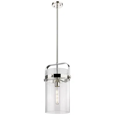 Innovations Lighting Pilaster 9.38" Wide Stem Hung Polished Nickel Pendant With Seedy Shade