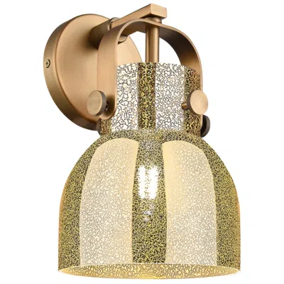Innovations Lighting Pilaster Ii Bell 10" High Brushed Brass Wall Sconce With Mercury Shade