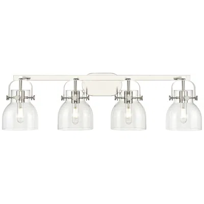 Innovations Lighting Pilaster Ii Bell 36.5"w 4 Light Polished Nickel Bath Light W/ Clear Sh